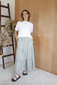 Fleur Skirt - Sage Check