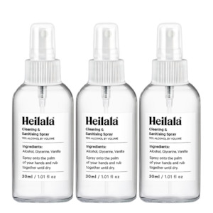 Heilala Cleaning and Sanitising Spray | 3 x 30ml Spray Bottles