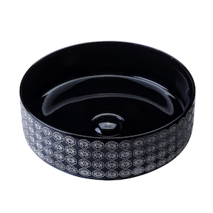 Kolor Radial 360 Countertop Basin - Black Print