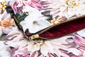 Dahlia Dream Linen Clutch