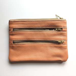 Sale - Sample - Triple zip purse- Peach