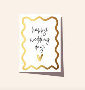 Wavy Wedding Wishes Card