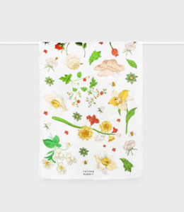 Father Rabbit: Tea Towel - Vintage Wallpaper