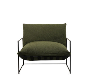 Furniture: Lauro Club Chair - Boucle Green Large