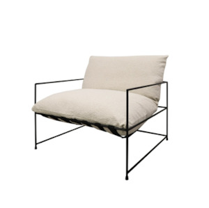 Furniture: Lauro Club Chair - Boucle Cream Large