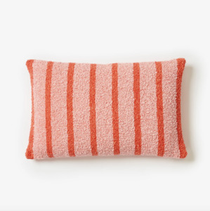 Boucle Thin Stripe Pink Cushion