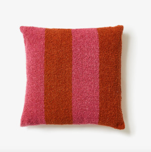 Boucle Wide Stripe Magenta Cushion