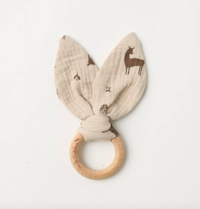 Over The Dandelions: Organic Bunny Teether - Woodlands