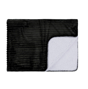 Cord Sherpa Throw - Charcoal