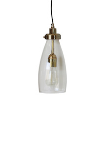 Lucci Handblown Glass & Brass Pendant Light