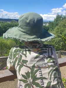 Wide Brimmed Bucket Hat - Olive