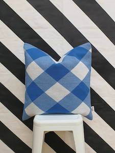 Cushion - Blue Check