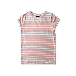 GIRLS SS CLASSICS TEE - Blush Stripe