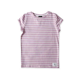 Clothing: GIRLS SS CLASSICS TEE - Purple Stripe