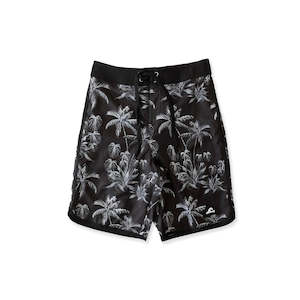 PALM TREES LONG BOARD SHORT - Black