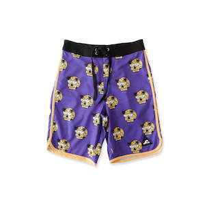 FUTURE IS BRIGHT LONG  BOARD SHORT - Purple Black