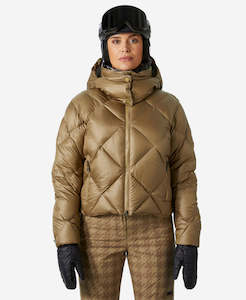 Womens Puffy Jackets: W DIAMOND DOWN JKT, Warm tan