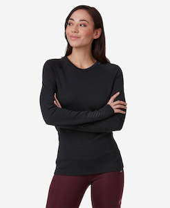 Womens Baselayers: W LIFA MERINO MIDWEIGHT CREW, Black