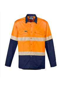 Workwear: Mens Rugged Cooling Hi Vis Segmented Tape Long Sleeve Shirt