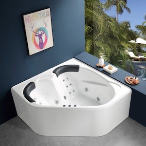 Bathroom and toilet fitting: Cleopatra Corner Spa Bath – In Stock