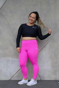 Leggings 1: Short Girl Premium Monarch Leggings - Vibrant Pink