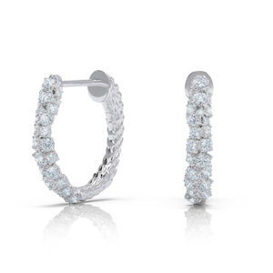 Midi Diamond Bunches Hoop Earrings - Alice Herald Diamond Couture