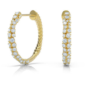 Diamond Bunches Hoop Earrings - Alice Herald Diamond Couture