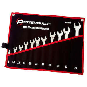 Powerbuilt 11pc Metric Ring and Open-End Spanner Set – mirror polished