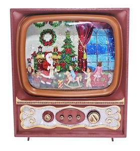 Retro Santa Scene Light Up TV