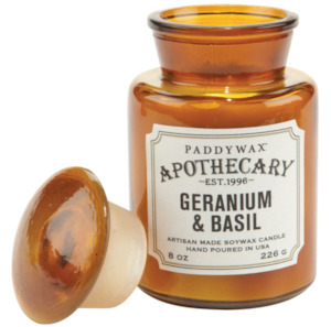 Paddy Wax Apothecary Candle - Geranium and Basil