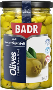 General store operation - mainly grocery: BADR Pickled Special Pitted Olives 630g