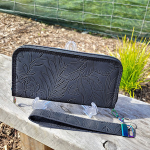 Products: Black Embossed Zip Around Wallet hewetson-ridge