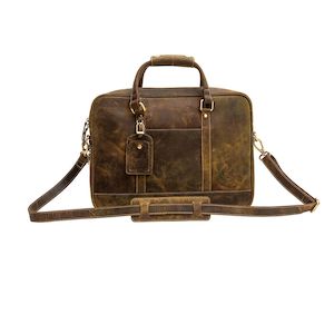 Brynn Aged Leather Laptop Bag