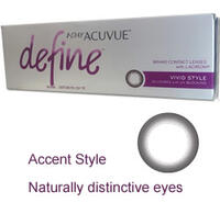 Coloured contact lenses: 1 Day Acuvue DEFINE ACCENT STYLE 30 pack - : , Eyecare Birkenhead