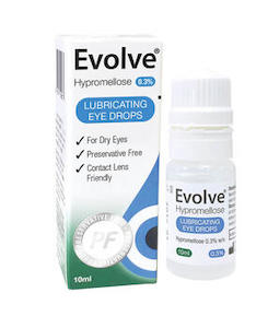 Eye Drops for dry eye and contact lenses: Evolve Hypromellose 0.3% : , Eyecare Birkenhead