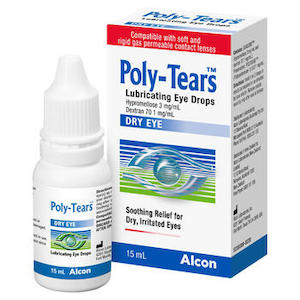 Eye Drops for dry eye and contact lenses: POLY-TEARS : , Eyecare Birkenhead