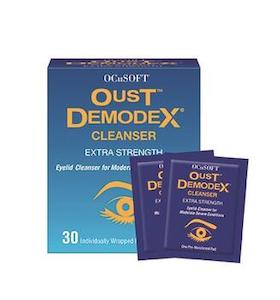 Eye Drops for dry eye and contact lenses: Oust Demodex Cleanser - Pre-moistened Wipes : , Eyecare Birkenhead