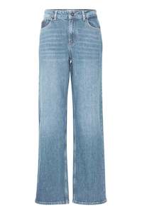 Pulz Vega Jeans Ultra Highwaist Wide Leg - Light Blue Denim