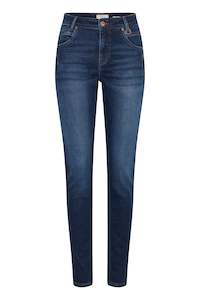 Pulz Emma Jeans Highwaist Skinny Leg - Dark Denim 32inch Leg