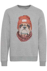 Sweatshirts: Blend Bulldog Sweatshirt - Stone Mix