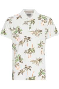 Blend White Print Polo