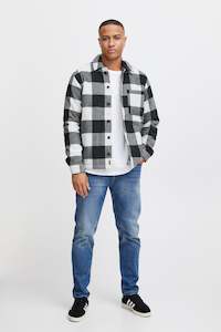 Blend Plaid Jacket - Black