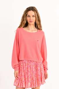 Womens Tops: Lili Sidonio Pink Cropped Sweater