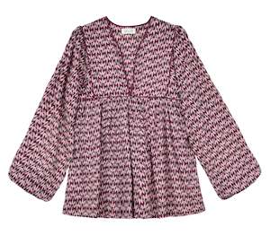 Molly Bracken Patterned Long Sleeve Blouse