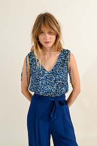 Molly Bracken Blue Print Top