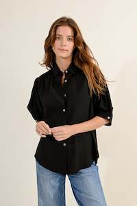 Molly Bracken Black 3/4 Sleeve Shirt