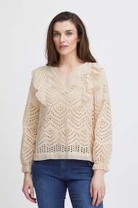 Pulz Cream Garbo Blouse