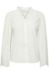 Pulz Embroidered White Aliane Shirt