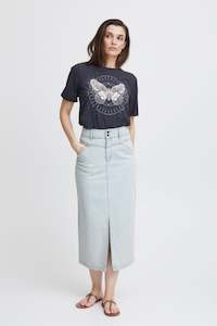 Pulz Light blue Denim Rachel Skirt