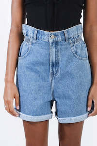 Lili Sidonio Paperbag Waist Denim Short